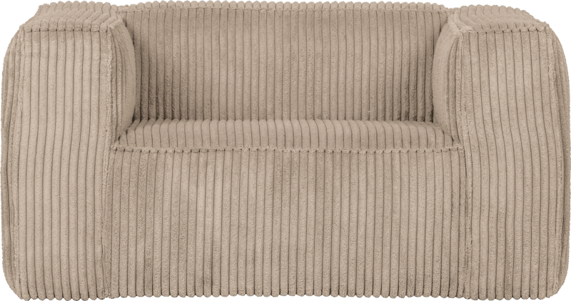 Bean  Loungestol Med Ribbet Stof  Lysebrun  H74x98x146