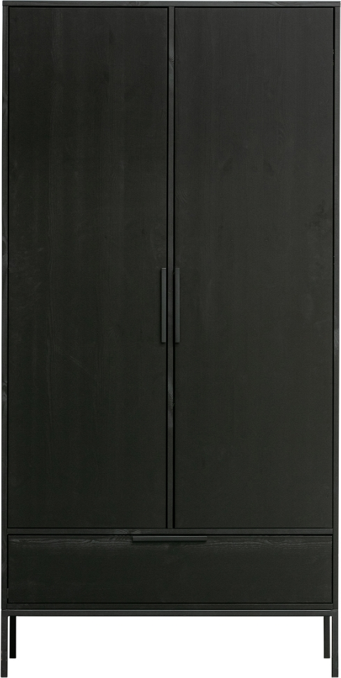 Adam  Highboard   -dørs  Sort  H200x53x100    Fyrretræ