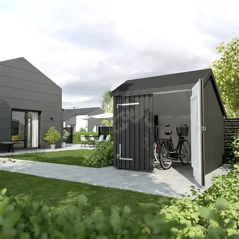 Plus Cykelskur med Dobbeltdør - Ubehandlet 5,7 m²