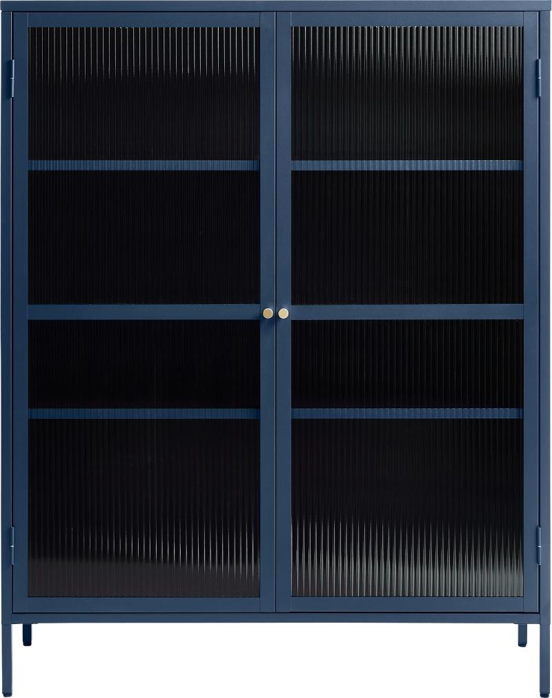 Bronco  Vitrineskab  Blå  H140x111x40    Glas