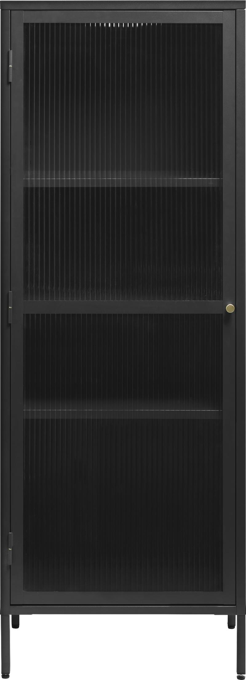 Bronco  Vitrineskab  Sort  H160x58x40    Glas