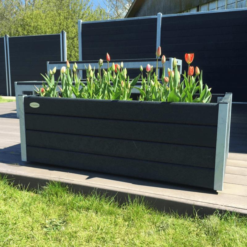 Blomsterkumme Med Hjul  Galv  Hjørner  Aflang  40x120x44