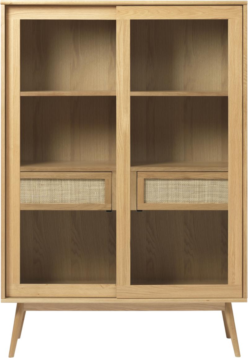 Barrali  Vitrineskab  Natur  H160x110    Egetræ  Rattan