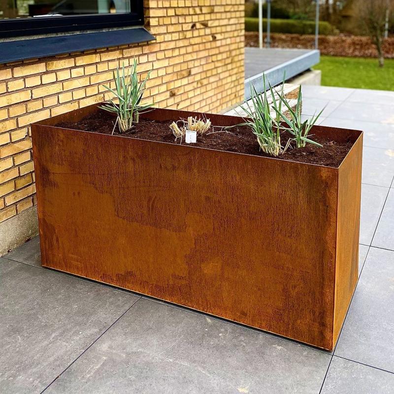 Højbed   Hjul   3mm Cortenstål  Højde 75cm B50   L100