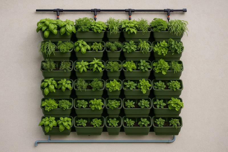 Hydroponisk Plantevæg Med 56 Plantepotter