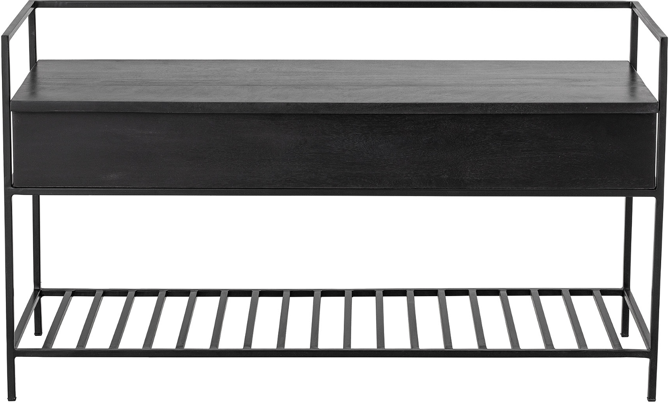 Abelone  Bænk  Sort  H58x40x102    Mangotræ  Jern
