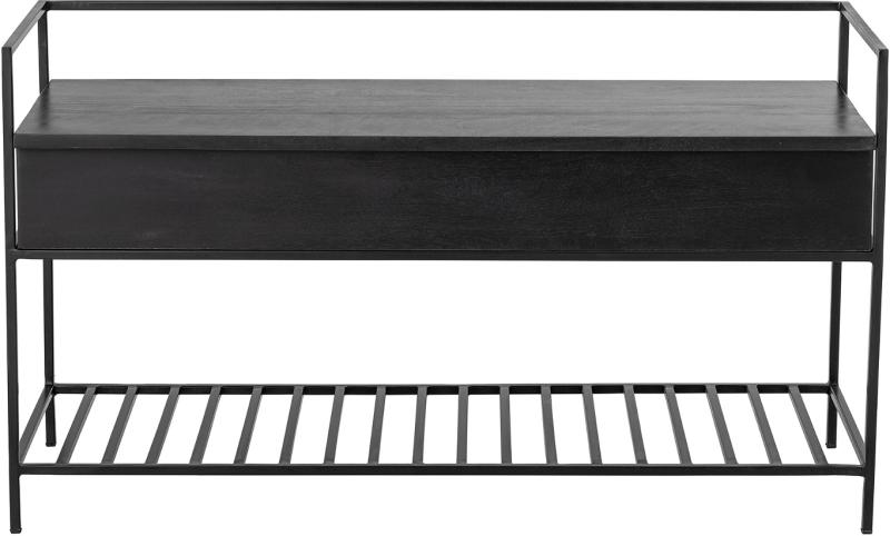 Abelone  Bænk  Sort  H58x40x102    Mangotræ  Jern