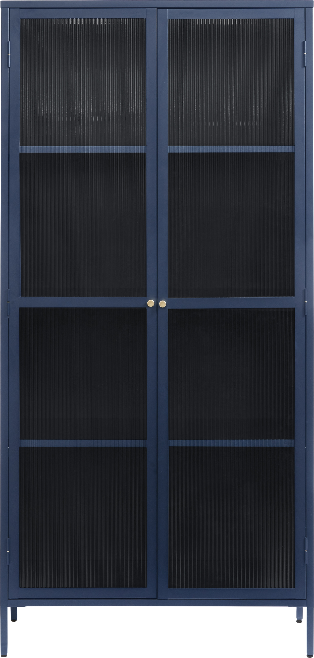 Bronco  Vitrineskab  Blå  H190x90x40    Glas