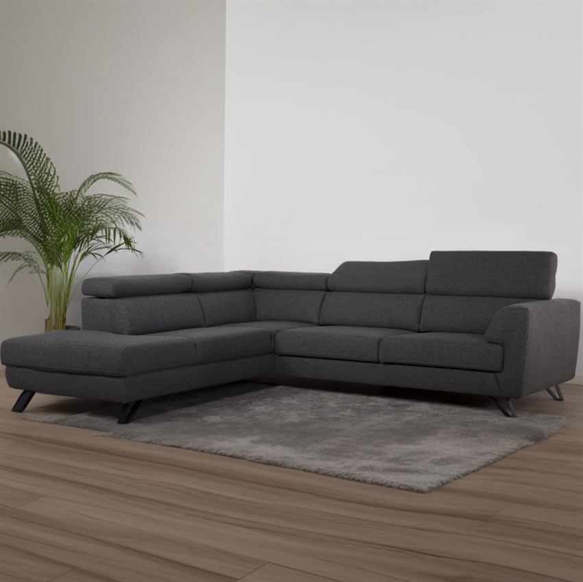 Billund Open End Sofa   Venstrevendt    Grå Stof