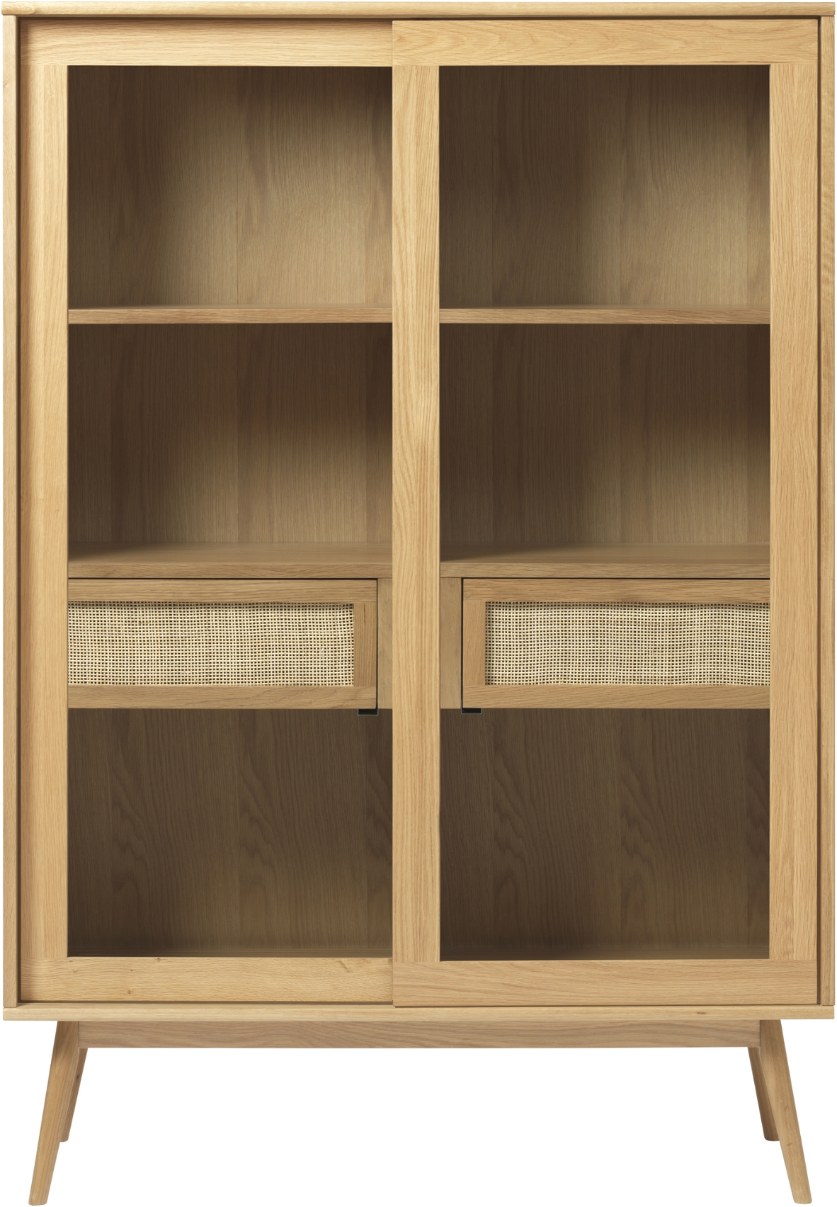 Barrali  Vitrineskab  Natur  H160x110    Egetræ  Rattan