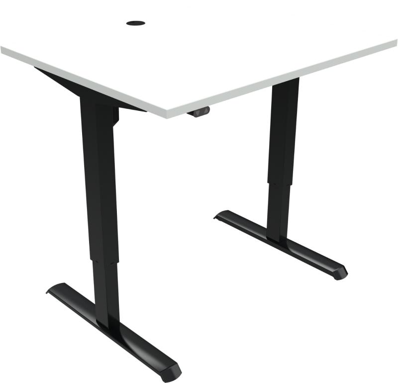Adaptdesk   -bens Hæve- Sænkebord  Firkantet  Hvid Sort  H118x100x80    Mfc
