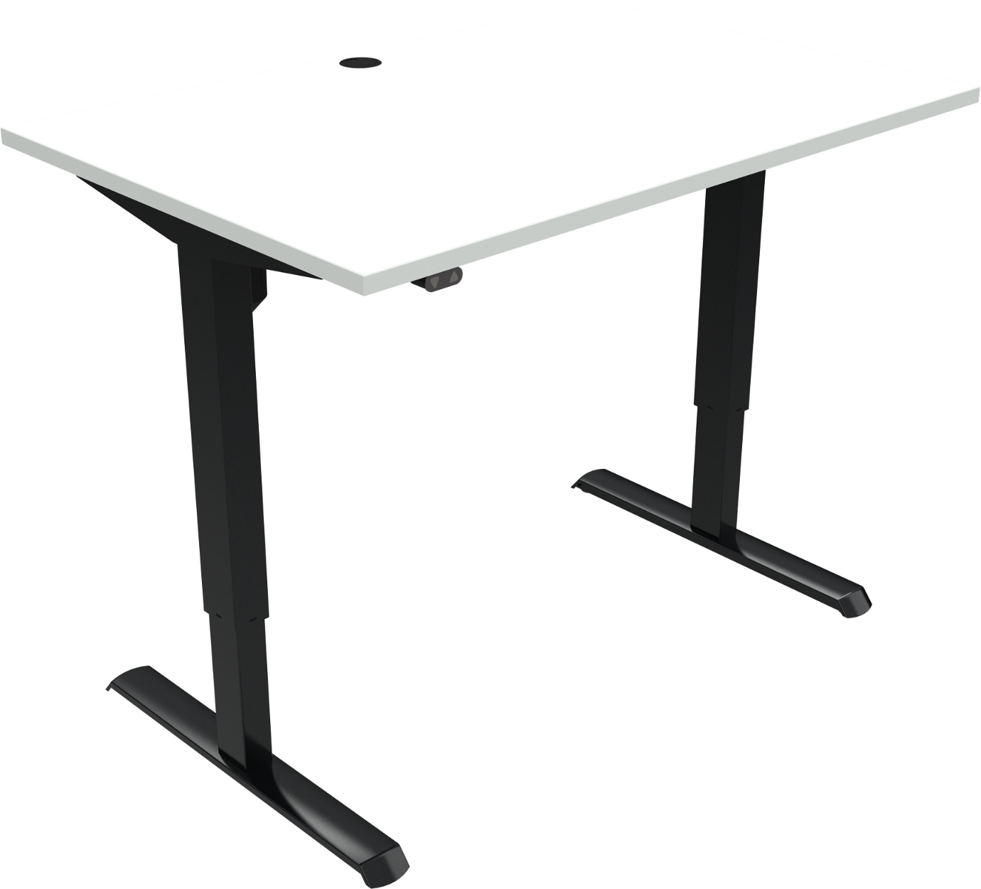 Adaptdesk   -bens Hæve- Sænkebord  Firkantet  Hvid Sort  H118x120x80    Mfc