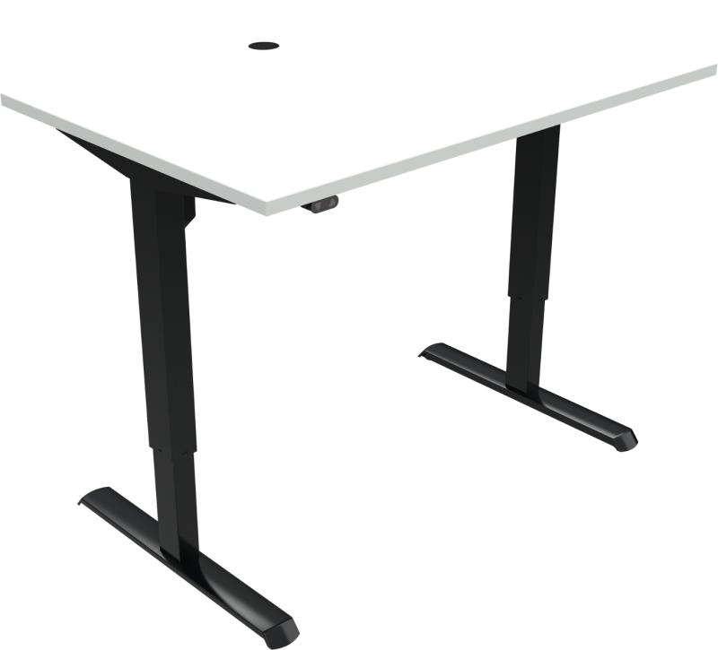 Adaptdesk   -bens Hæve- Sænkebord  Firkantet  Hvid Sort  H118x120x80    Mfc