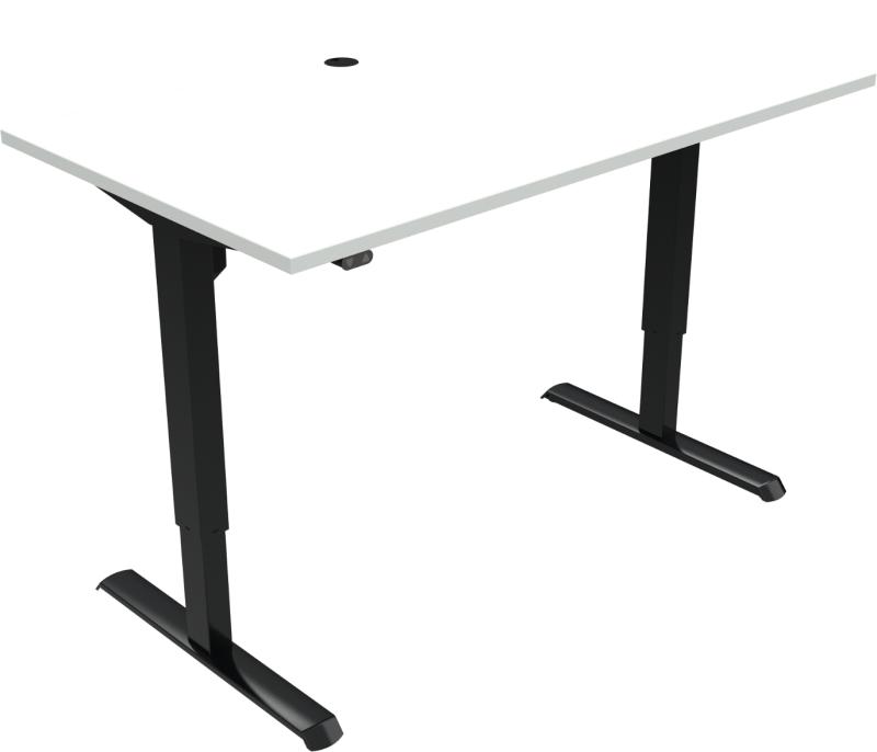 Adaptdesk   -bens Hæve- Sænkebord  Firkantet  Hvid Sort  H118x140x80    Mfc