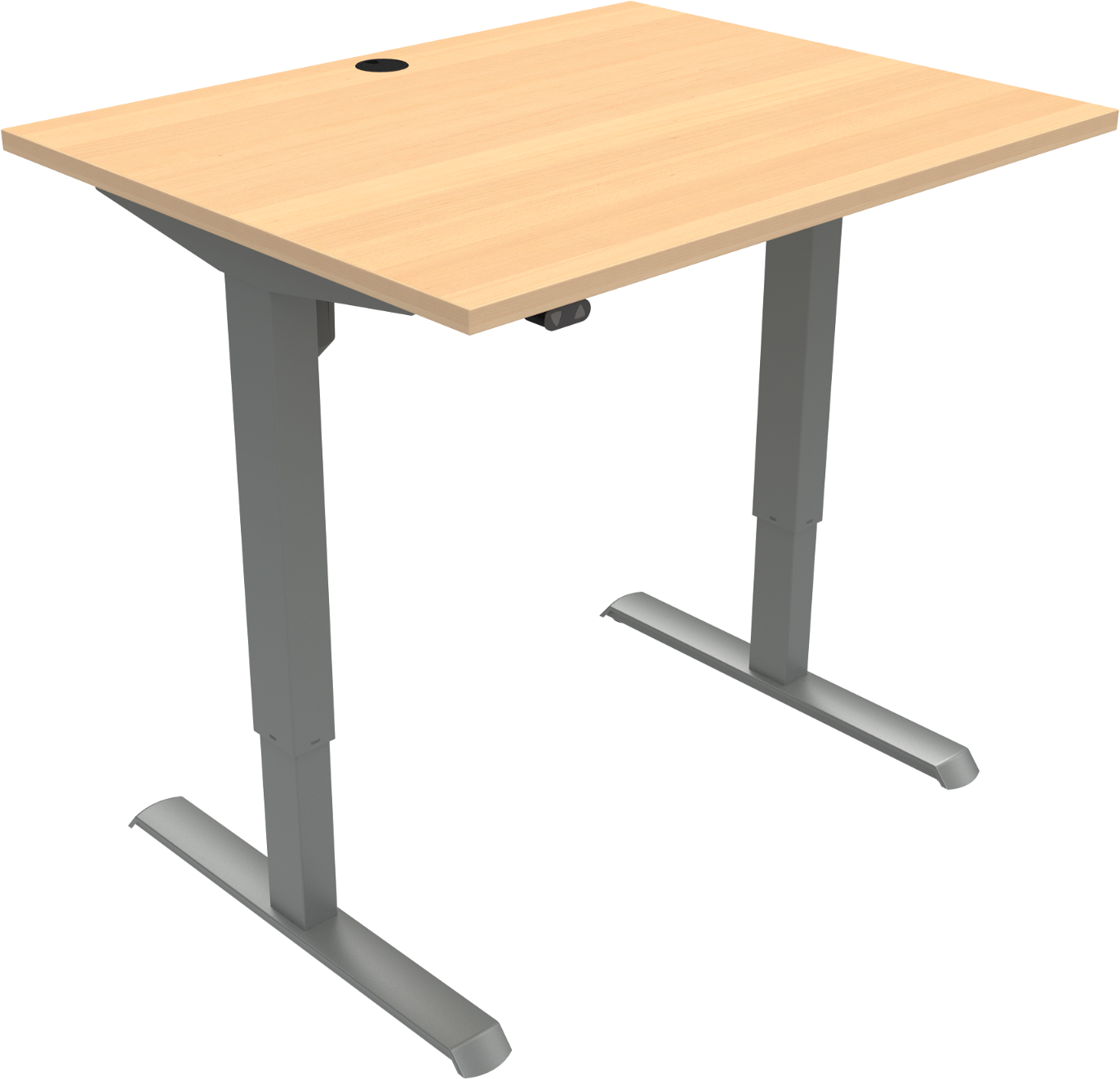 Adaptdesk   -bens Hæve- Sænkebord  Firkantet  Natur Sølv  H118x100x80    Bøg