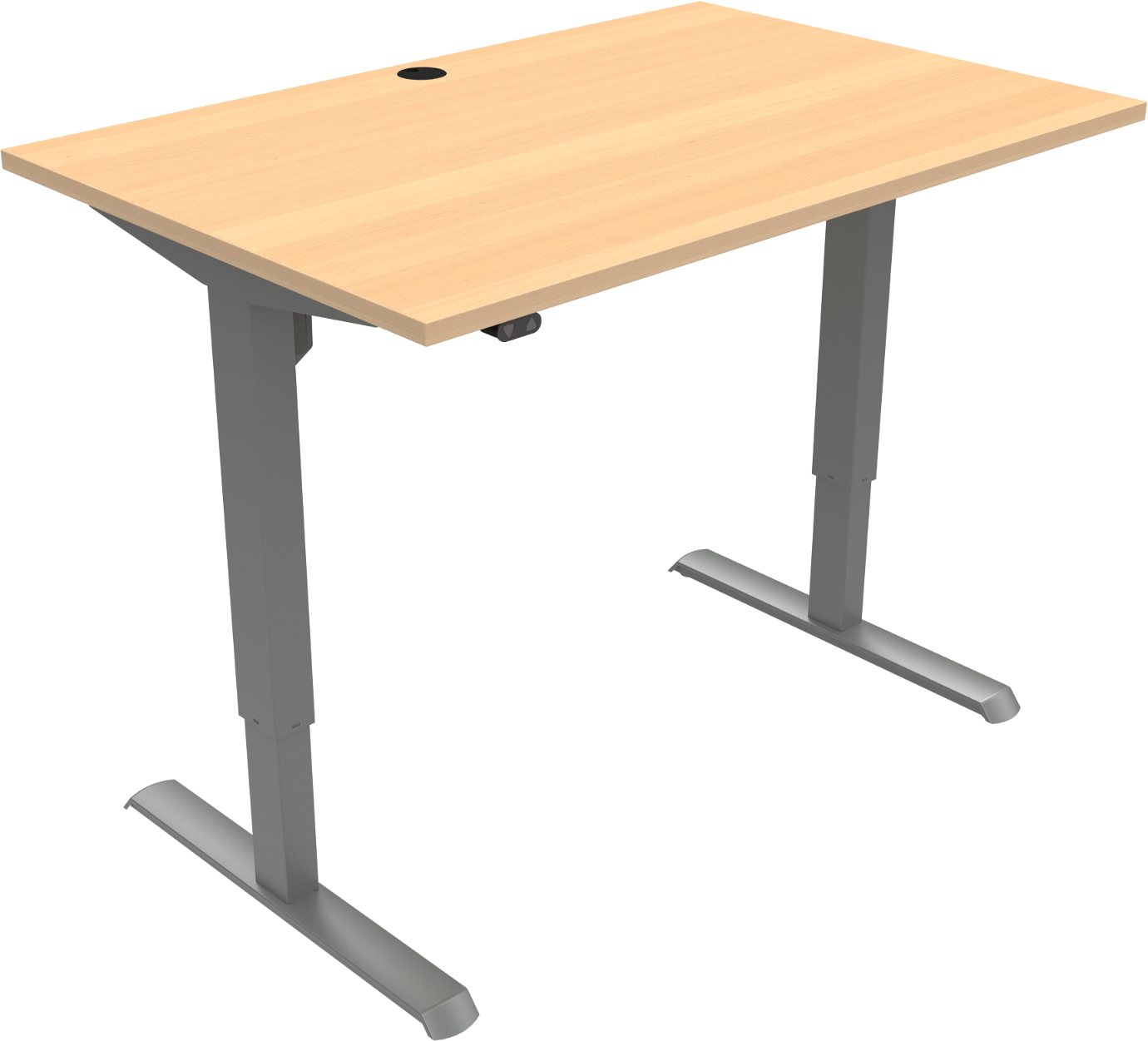 Adaptdesk   -bens Hæve- Sænkebord  Firkantet  Natur Sølv  H118x120x80    Bøg