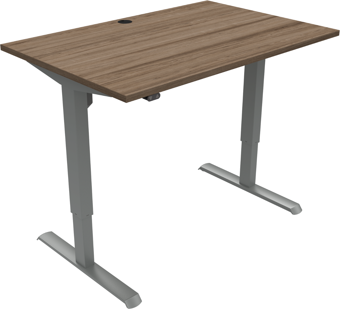 Adaptdesk   -bens Hæve- Sænkebord  Firkantet  Mørk Natur Sølv  H118x120x80    Valnød