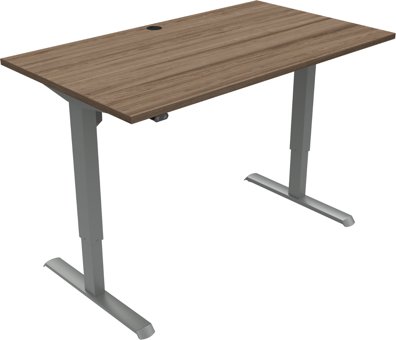 Adaptdesk   -bens Hæve- Sænkebord  Firkantet  Mørk Natur Sølv  H118x140x80    Valnød