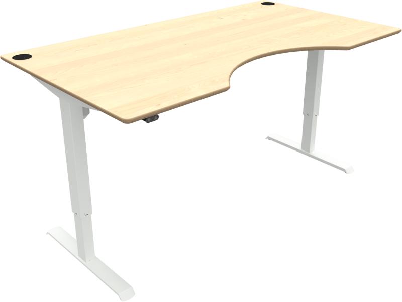 Adaptdesk   -bens Hæve- Sænkebord  Centerudskæring  Natur Hvid  H118x180x100    Ahorn