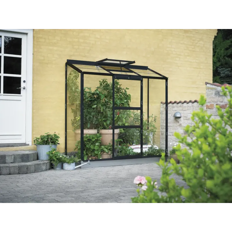Halls     Drivhus Sort Med     Glas Inkl  Fundament  Colli    F09883