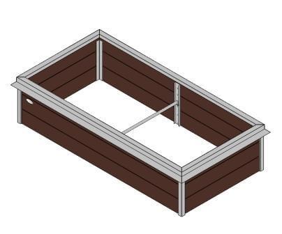 Højbed Classic Med Sneglekant Brun 90x90xh28