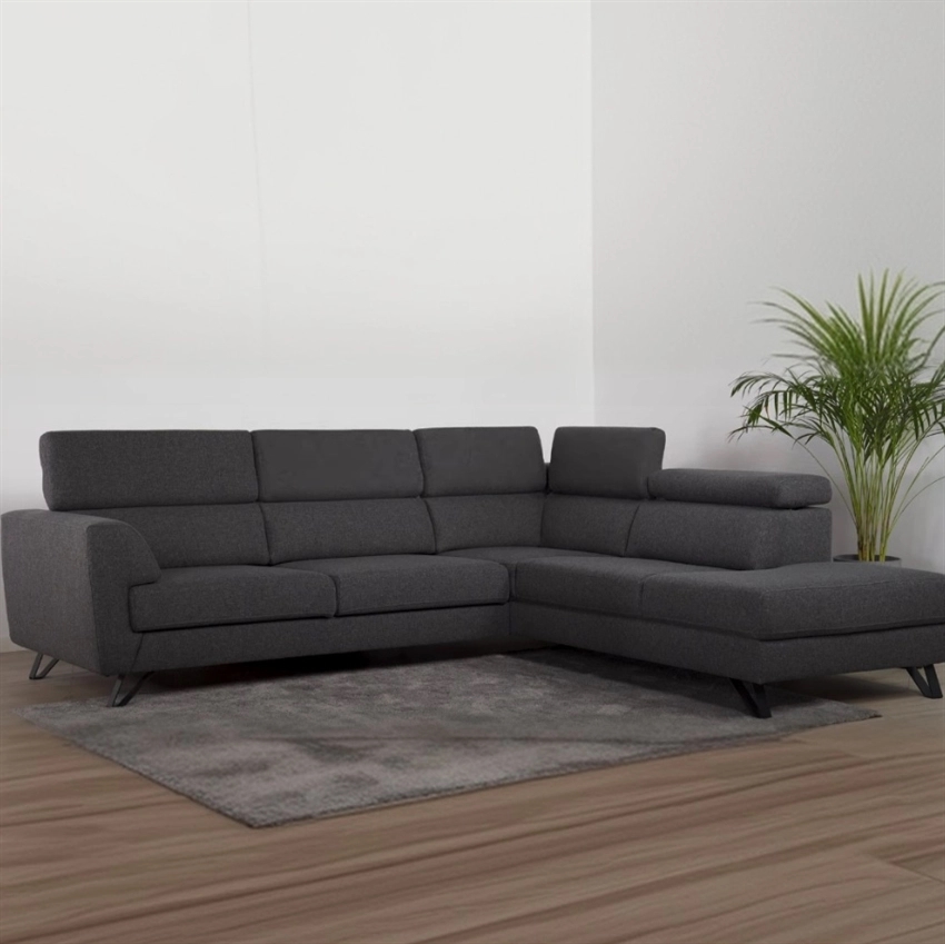 Billund Open End Sofa   Højrevendt    Grå Stof