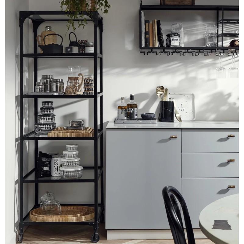 Reol  Balance  Sort      Glashylder   Hjul Nordal  : 183