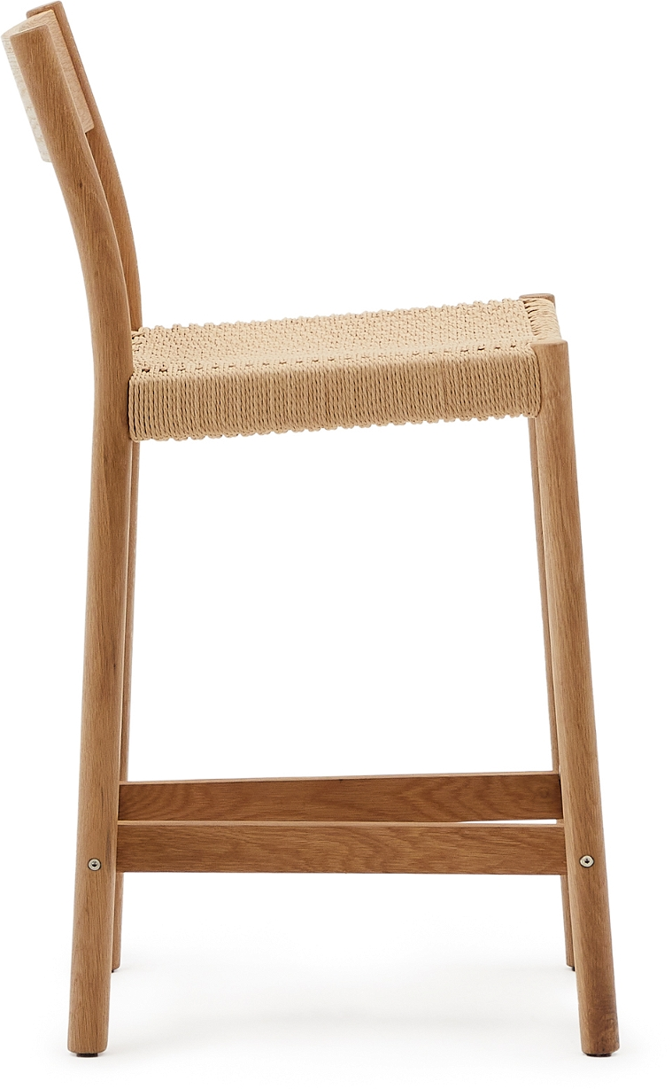 Yalia  Barstol Med Ryglæn  Brun Natur  H92x45x51    Egetræ